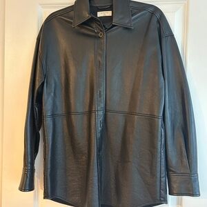 Balenciaga Black Leather Shirt